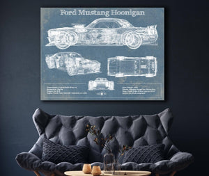 Cutler West Ford Mustang Hoonigan Vintage Blueprint Auto Print