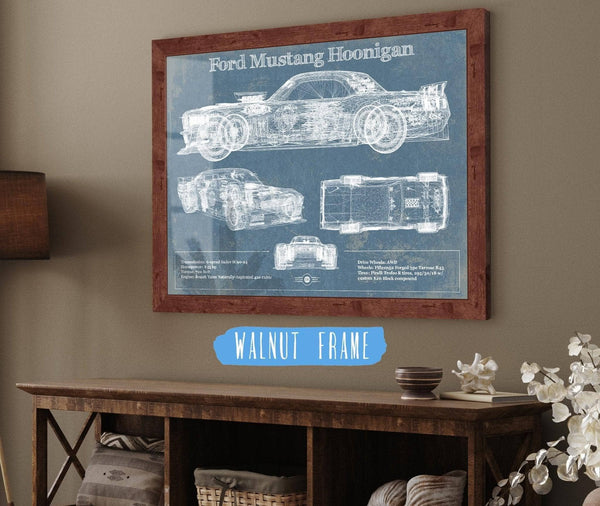 Cutler West Ford Mustang Hoonigan Vintage Blueprint Auto Print