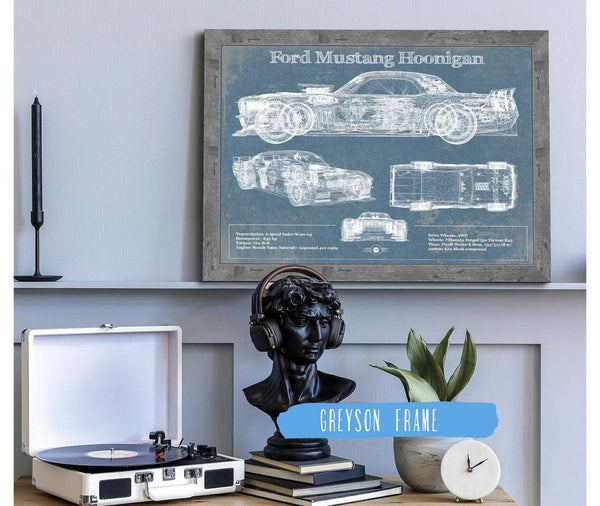 Cutler West Ford Mustang Hoonigan Vintage Blueprint Auto Print