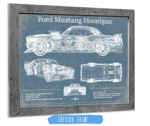 14" x 11" / Greyson Frame Cutler West Ford Mustang Hoonigan Vintage Blueprint Auto Print