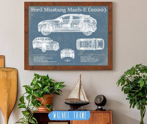 Cutler West Ford Mustang Mach-E 2020 Blueprint Vintage Auto Print