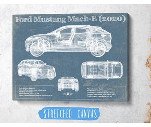 Cutler West Ford Mustang Mach-E 2020 Blueprint Vintage Auto Print