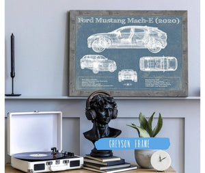Cutler West Ford Mustang Mach-E 2020 Blueprint Vintage Auto Print