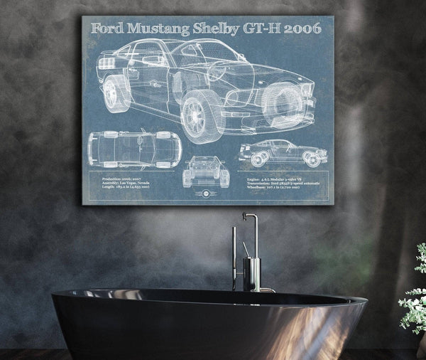 Cutler West Ford Mustang Shelby GT-H 2006 Original Blueprint Art