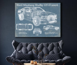 Cutler West Ford Mustang Shelby GT-H 2006 Original Blueprint Art