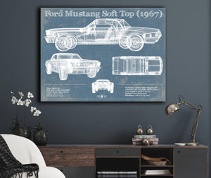 Cutler West Ford Mustang Soft Top/Convertible 1967 Original Blueprint Art