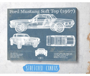 Cutler West Ford Mustang Soft Top/Convertible 1967 Original Blueprint Art
