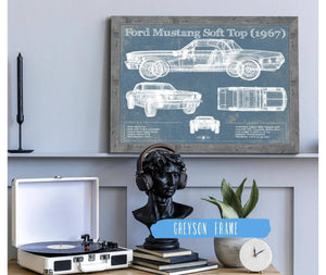 Cutler West Ford Mustang Soft Top/Convertible 1967 Original Blueprint Art