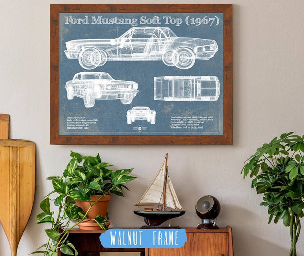 Cutler West Ford Mustang Soft Top/Convertible 1967 Original Blueprint Art