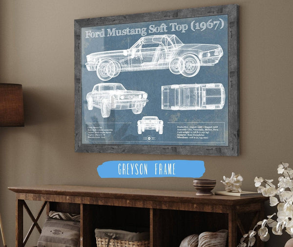 Cutler West Ford Mustang Soft Top/Convertible 1967 Original Blueprint Art