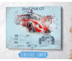 Cutler West Ford P68 Ford 3L GT  F3L Vintage Sports Car Print