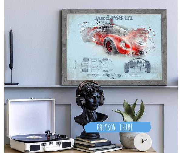 Cutler West Ford P68 Ford 3L GT  F3L Vintage Sports Car Print