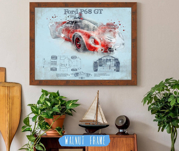 Cutler West Ford P68 Ford 3L GT  F3L Vintage Sports Car Print