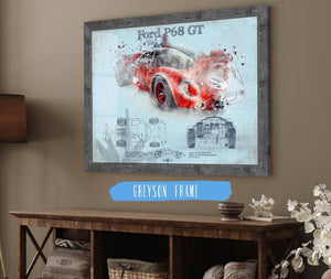 Cutler West Ford P68 Ford 3L GT  F3L Vintage Sports Car Print
