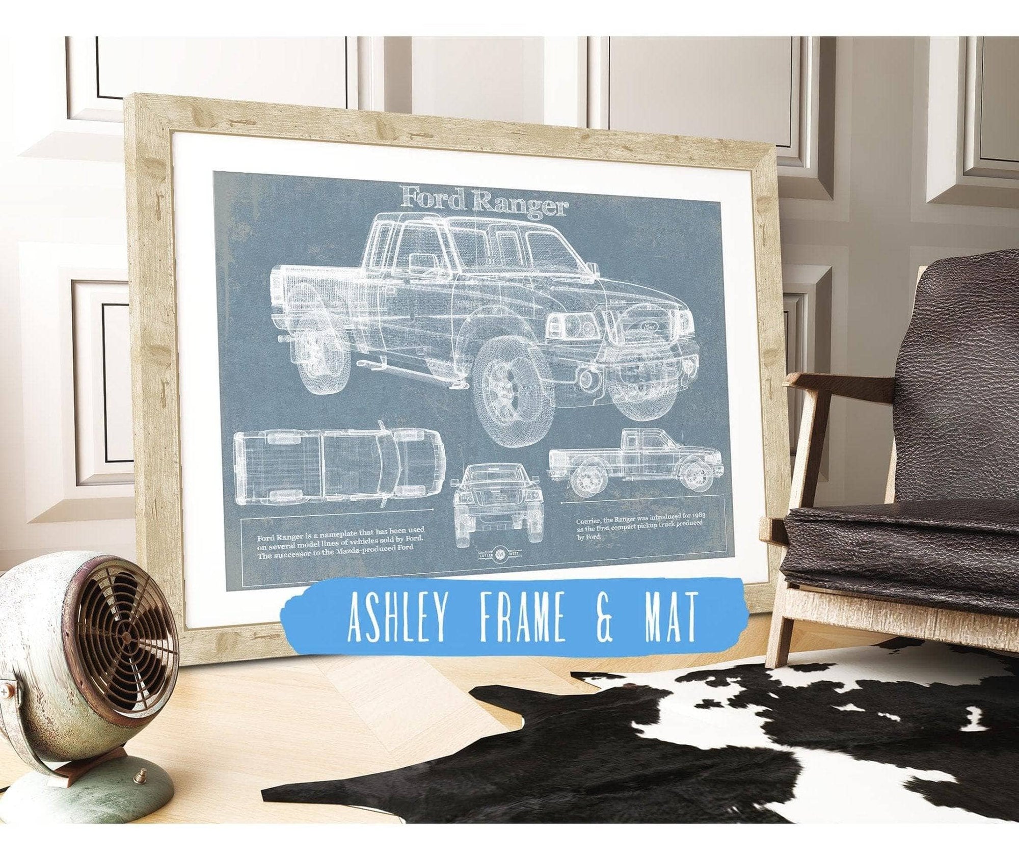 Cutler West Ford Collection Ford Ranger Blueprint Vintage Auto Print