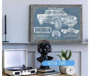 Cutler West Ford Ranger Blueprint Vintage Auto Print