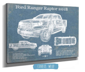 Cutler West Ford Ranger Raptor (2018) Blueprint Vintage Auto Print