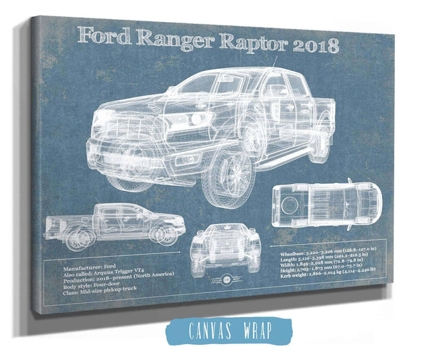 Cutler West Ford Ranger Raptor (2018) Blueprint Vintage Auto Print