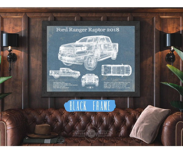 Cutler West Ford Ranger Raptor (2018) Blueprint Vintage Auto Print
