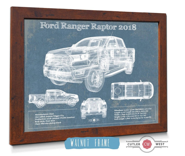 Cutler West Ford Ranger Raptor (2018) Blueprint Vintage Auto Print