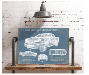 Cutler West Ford Ranger Raptor (2018) Blueprint Vintage Auto Print