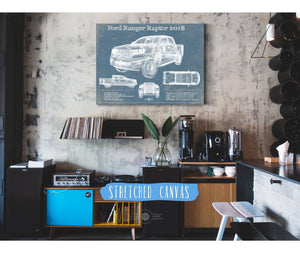Cutler West Ford Ranger Raptor (2018) Blueprint Vintage Auto Print
