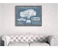 Cutler West Ford Collection Ford Ranger Raptor (2018) Blueprint Vintage Auto Print