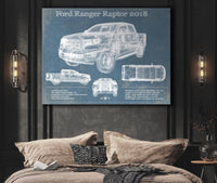 Cutler West Ford Collection Ford Ranger Raptor (2018) Blueprint Vintage Auto Print