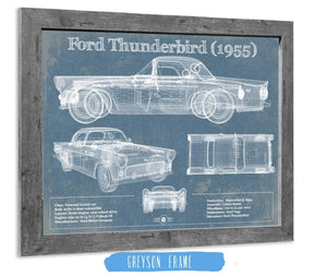 14" x 11" / Greyson Frame Cutler West Ford Thunderbird 1955 Original Blueprint Art