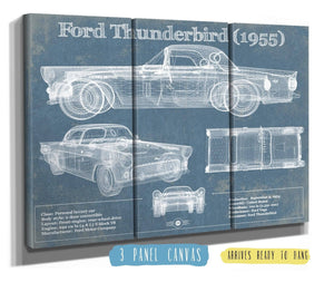 14" x 11" / Greyson Frame & Mat Cutler West Ford Thunderbird 1955 Original Blueprint Art