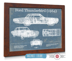 Cutler West Ford Thunderbird (1964) Vintage Blueprint Auto Print