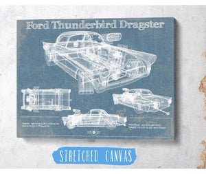 Cutler West Ford Thunderbird Dragster Blueprint Vintage Auto Print