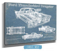 Cutler West Ford Collection Ford Thunderbird Dragster Blueprint Vintage Auto Print