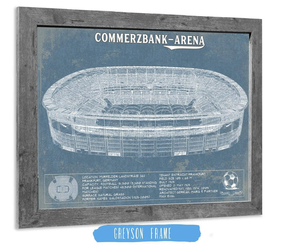 14" x 11" / Greyson Frame Cutler West Frankfurt FC Commerzbank Arena Blueprint