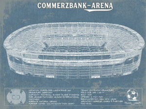 14" x 11" / Unframed Cutler West Frankfurt FC Commerzbank Arena Blueprint