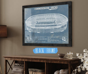 20" x 16" / Black Frame Cutler West Frankfurt FC Commerzbank Arena Blueprint