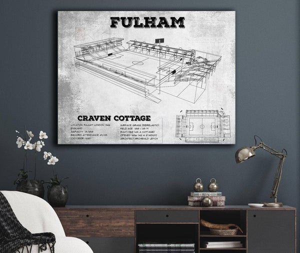 Cutler West Fulham Football Club Craven Cottage Vintage Soccer Print