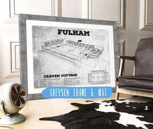 14" x 11" / Greyson Frame & Mat Cutler West Fulham Football Club Craven Cottage Vintage Soccer Print