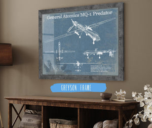 Cutler West General Atomics MQ-1 Predator Vintage UAV Blueprint Military Print