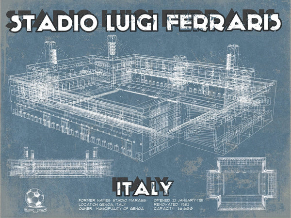 14" x 11" / Unframed Cutler West Genoa C.F.C. Italy Football Stadio Luigi Ferraris Stadium Soccer Print