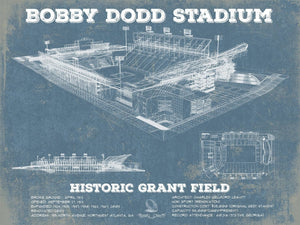 14" x 11" / Unframed Cutler West Georgia Tech Yellow Jackets - Bobby Dodd Stadium at Historic Grant Field