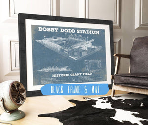 20" x 16" / Black Frame & Mat Cutler West Georgia Tech Yellow Jackets - Bobby Dodd Stadium at Historic Grant Field