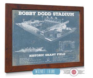 20" x 16" / Walnut Frame Cutler West Georgia Tech Yellow Jackets - Bobby Dodd Stadium at Historic Grant Field