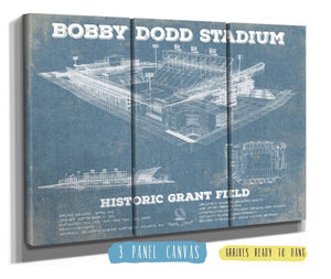48" x 36" / 3 Panel Canvas Wrap Cutler West Georgia Tech Yellow Jackets - Bobby Dodd Stadium at Historic Grant Field