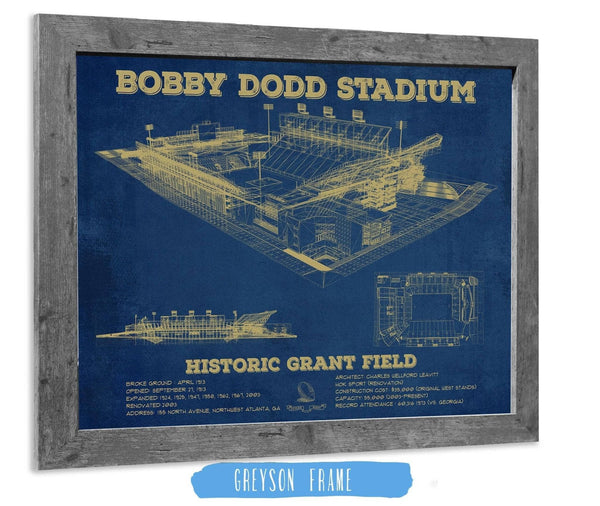 14" x 11" / Greyson Frame Cutler West Georgia Tech Yellow Jackets - Bobby Dodd Stadium at Historic Grant Field Team Color
