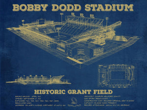 14" x 11" / Unframed Cutler West Georgia Tech Yellow Jackets - Bobby Dodd Stadium at Historic Grant Field Team Color