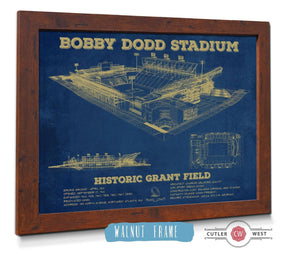 20" x 16" / Walnut Frame Cutler West Georgia Tech Yellow Jackets - Bobby Dodd Stadium at Historic Grant Field Team Color