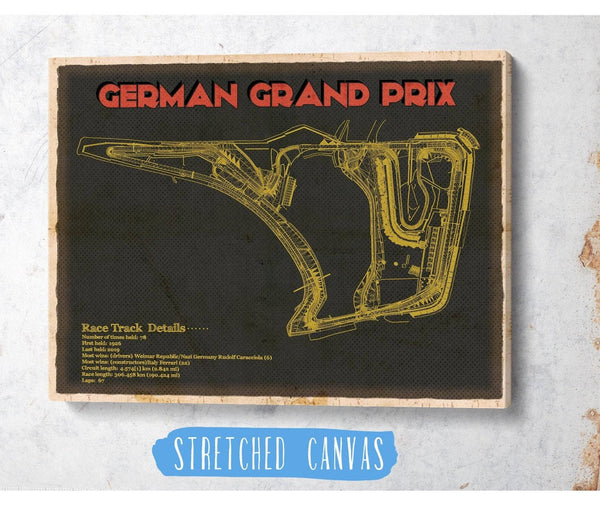 Cutler West German Grand Prix Blueprint Race Track Print
