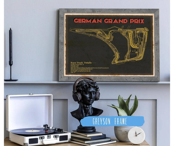 Cutler West German Grand Prix Blueprint Race Track Print