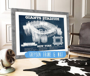 14" x 11" / Greyson Frame & Mat Cutler West Giants Stadium - The Meadowlands New York Vintage Print